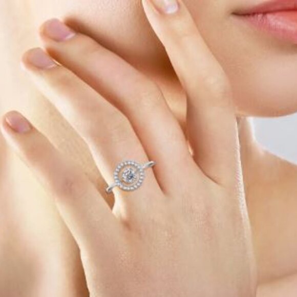 Simulated Diamond 1.20 ctw Halo Ring - Picture 4 of 4